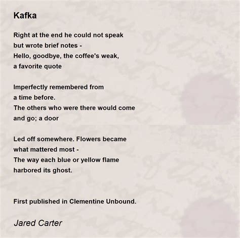 franz kafka poetry