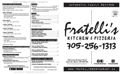 fratelli's kitchen menu