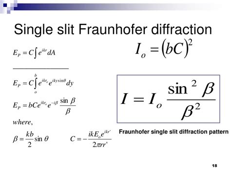 fraunhofer diffraction equation
