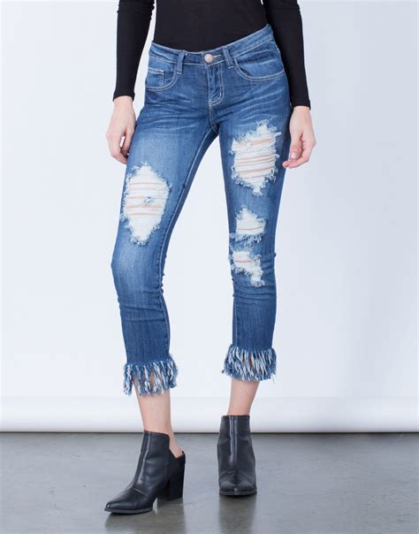 frayed denim jeans
