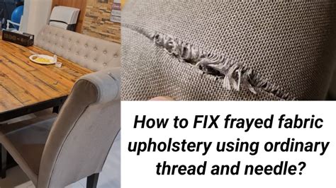 frayed fabric couch