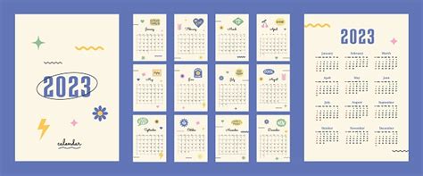 2023 Calendar With Black And Yellow Unique Geometric Shape, Calendar