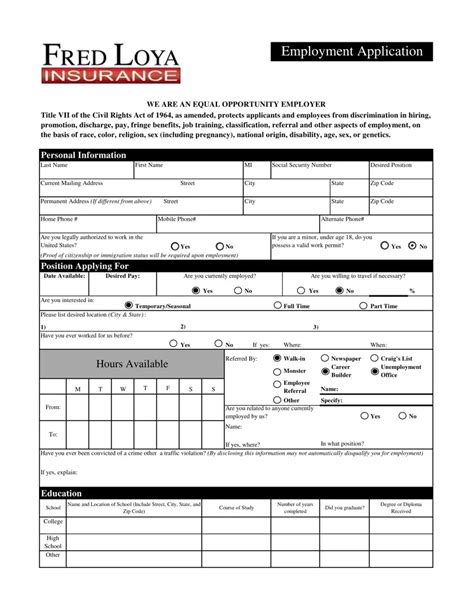 fred loya insurance careers application form