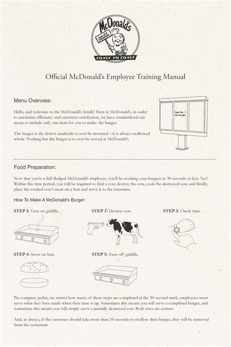 fred mcdonald's training manual