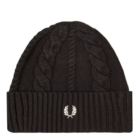 fred perry cable knit beanie