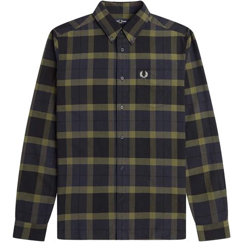 fred perry green tartan shirt