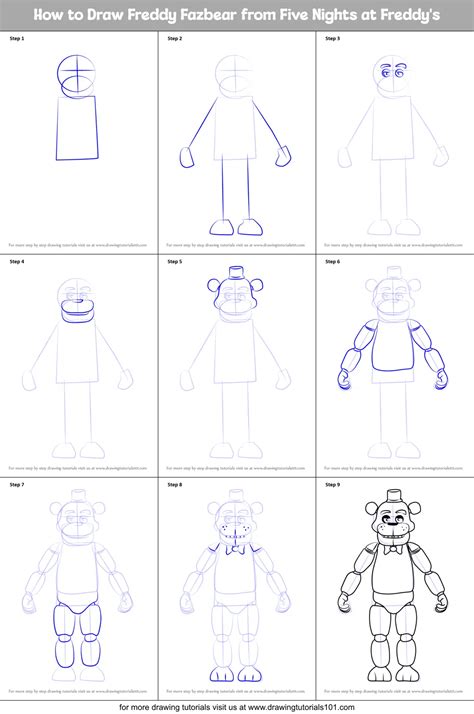 freddy fazbear drawing tutorial