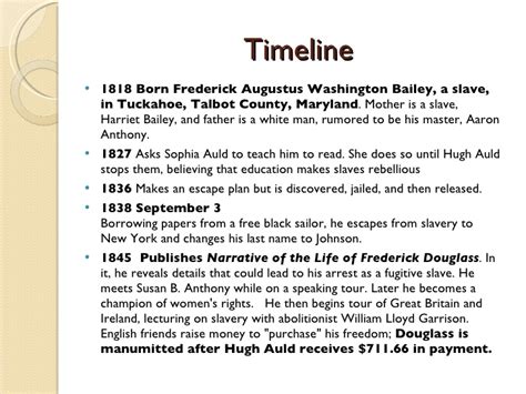 frederick douglass important events