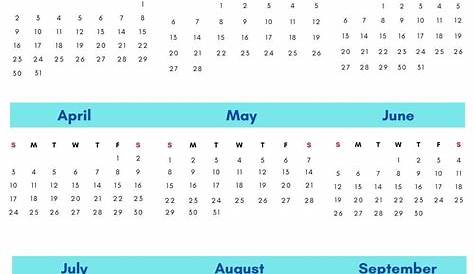 Printable Yearly Calendar, 12 Month Calendar, Online Calendar, Holiday