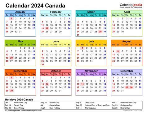 Free 2024 Calendar With Holidays