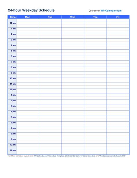 Weekly Schedule Template pdf … Daily schedule template, Weekly