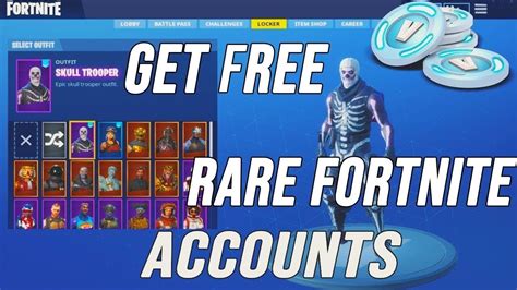 Free Fortnite account email and pass (60+skins) YouTube