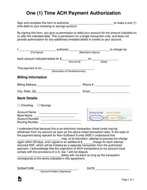 Ach Authorization Form Template Fill Out and Sign Printable PDF