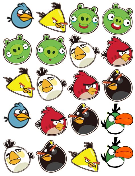 Free Printable Angry Birds Stickers, Toppers or Labels. Oh My Fiesta