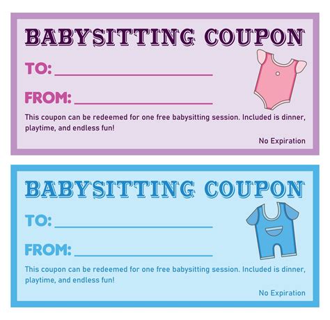 Free Babysitting Coupon Printable