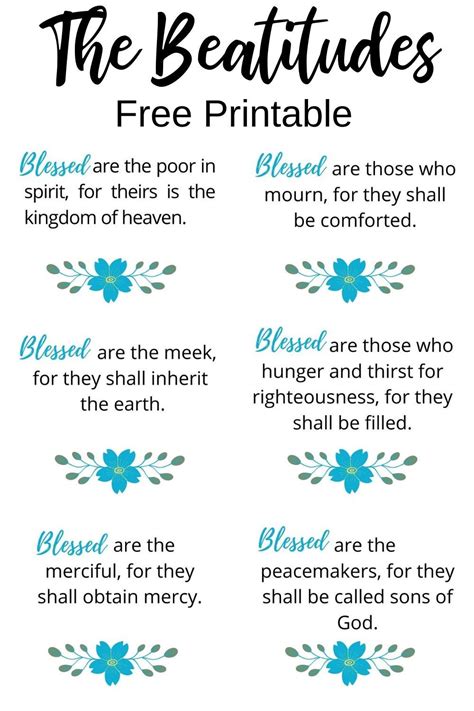 The Beatitudes Poster (Scripture Page) on Sunday School Zone