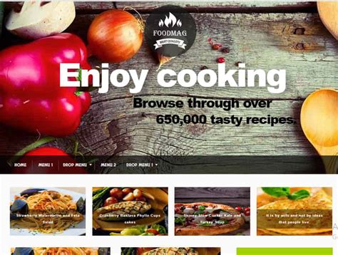 Food, Recipe Blog Website Templates & Themes Free & Premium Free