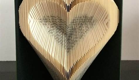 Book Folding Pattern Heart in Hands Free Instructions