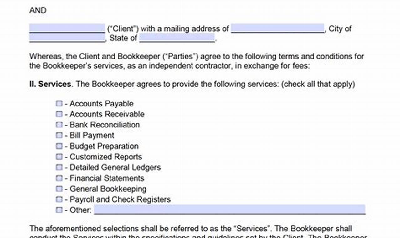 Free Bookkeeping Services Agreement Template: Essential Elements and Benefits