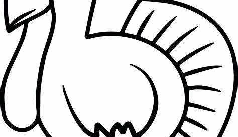Outline Coloring Cartoon Turkey with a Smile White Background Stock