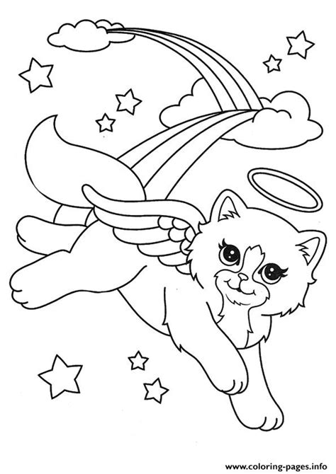 free cat angel coloring pages