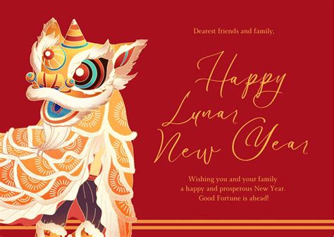 Chinese New Year 2017, printable greeting card. Text translation Happy