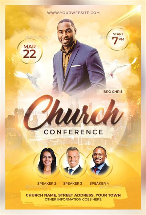 Free Church Flyer Templates in 2020 Church poster design, Church
