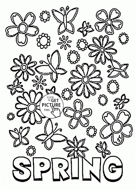 Free Coloring Pages Spring Flowers