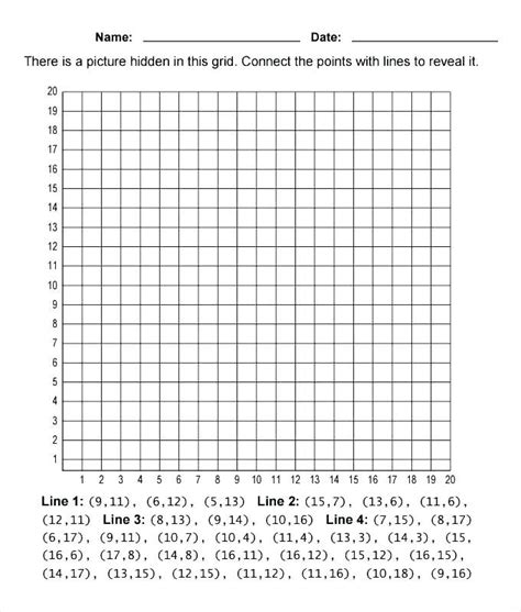 Coordinate Grid Mystery Picture Worksheets 99Worksheets