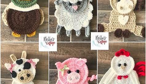 Free Crochet Farm Animal Applique Patterns Barn Yard Pals Pack Pattern Only
