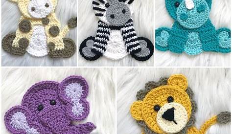 Free Crochet Zoo Animal Applique Patterns PATTERN Jungle PDF