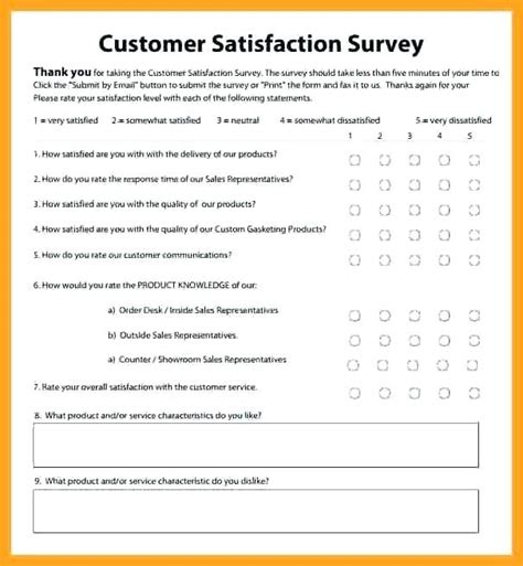 13 Free Sample Customer Satisfaction Survey Printable Samples