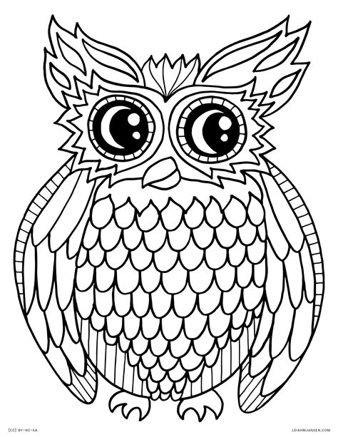 free cute owl coloring pages to print