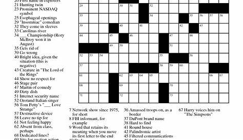 Free Printable Daily Newspaper Crosswords - Printable Crossword Puzzles
