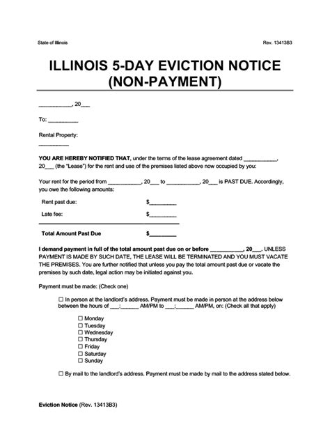Free Eviction Notice Template Illinois