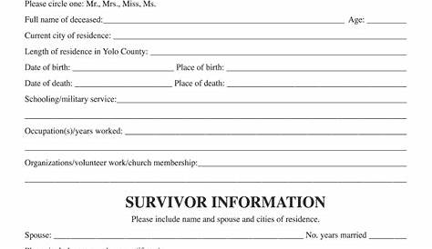 Free Fill In The Blank Obituary Template Pdf