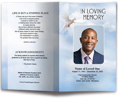 Funeral Program Template 8 pages 8 Page Graduated Fold Etsy
