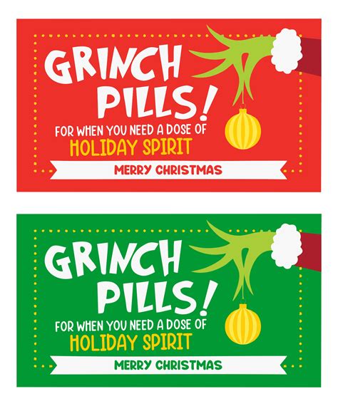 Grinch Pills Grinch pills, Grinch christmas party, Grinch pills free