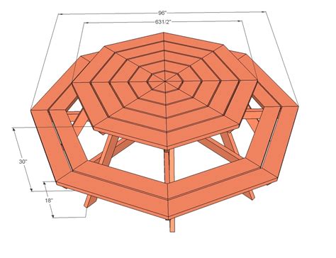 Octagon Picnic Table I think the sitting part could be made around