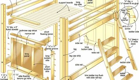 Wood Work Free Loft Bed Plans Twin Easy DIY