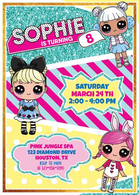 FREE LOL Surprise Dolls Invitation Templates Printable birthday