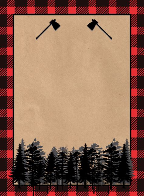 Lumberjack Banner Free Printable Paper Trail Design Plaid baby