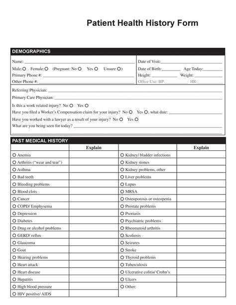Medical History Form Download the free Printable Basic Blank Medical