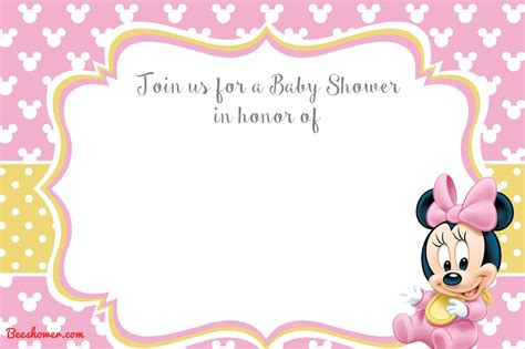 Baby Minnie Mouse Template Invitations