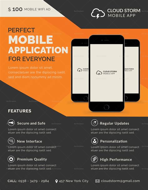 Mobile App Flyer Template by Creative Touch on Dribbble