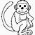 free monkey coloring page printables