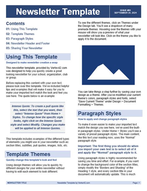 20 Best Free (Editable) Microsoft Word Newsletter (Print) Templates for