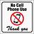 free no cell phone use signs