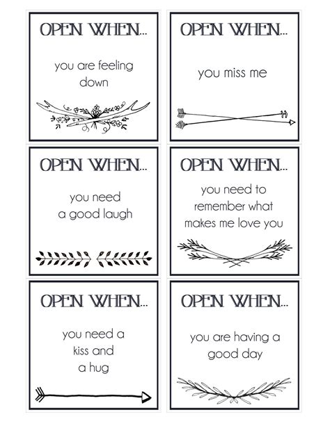 30 OPEN WHEN LETTER Premade Printables... Print Instantly to Etsy