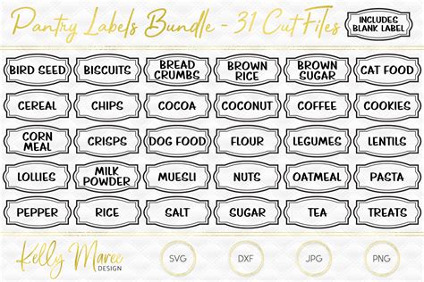 Farmhouse Style Pantry Labels SVG DXF png pdf Canister Etsy in 2021